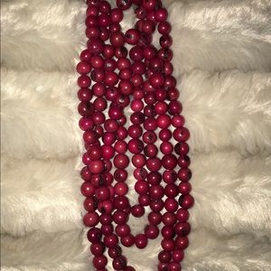 ☀️Noonday Collection Red Acai Beaded Rope Necklace